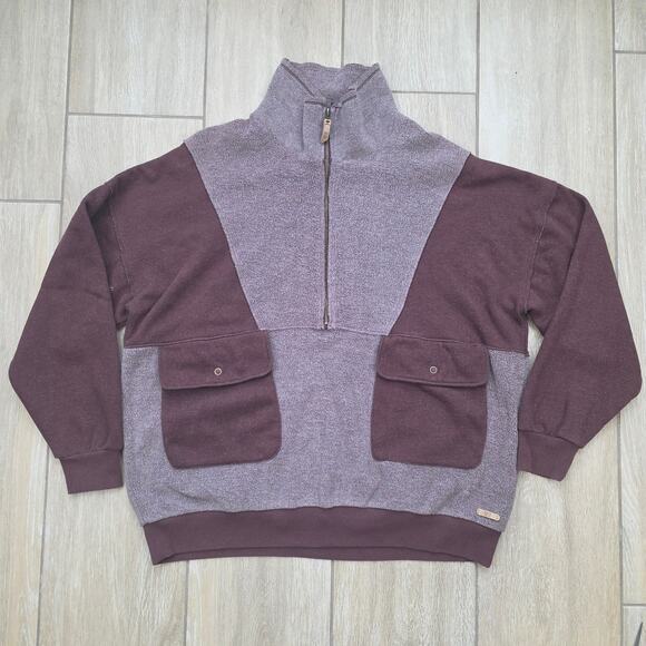 BKE Other - BKE Sherpa Quarter Zip Pullover Men XL Red Brown Colorblock Utility Fleece